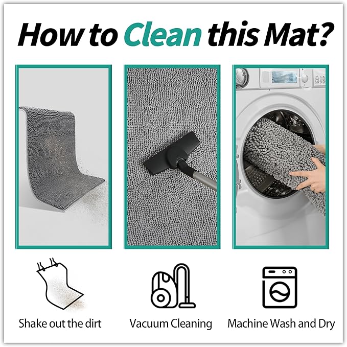 Mud Mats for Dogs Large Soft Microfiber Dog Mat for Muddy Paws Absorbent Dog Door Mat with Non Slip Backing Dog Rugs for Muddy Paws Quick Dry Mud Mat for Entry & Indoor (24”X36”, Grey)