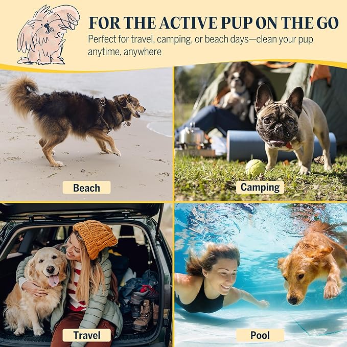 Clean and Floofy Waterless Dry Dog Shampoo with Glove – No Rinse Spray Foam, Anti-Itch, Odor Control, Moisturizing & Conditioning, Hydrating, Detangling, Sulfate-Free Pet Bath Wash for Dogs & Puppies