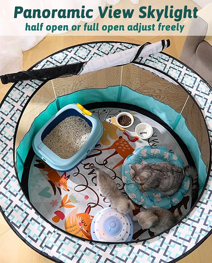 BNOSDM Rabbit Playpen with Zippered Top Portable Small Pet Cage Tent Bunny Foldable Pop Up playpen Indoor Outdoor Travel Use Exercise Yard Fence for Rabbits Ferrets Cats Guinea Pigs