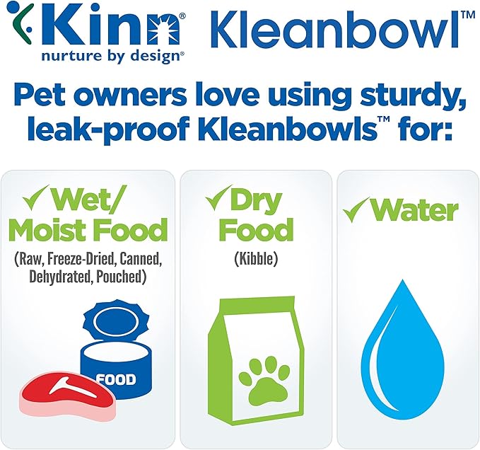 Kinn Kleanbowl Pet Bowl Stainless Steel Frame with Compostable Refills, 16 oz (Pack of 2) – Spill-Proof Stable Disposable Pet Bowls for Easy Cleaning and Healthy Pets, No Plastic