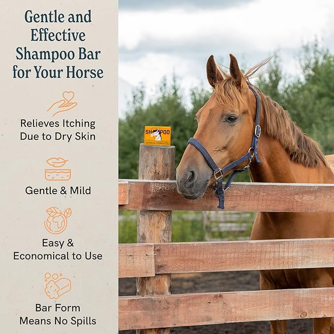 J·R·LIGGETT'S Botanical Horse Solid Bar Shampoo for Sensitive Dry Skin | Antibacterial | Hypoallergenic Biodegradable | 100% Eco-Friendly Natural Ingredients | Detergent-Free | 3.5oz.