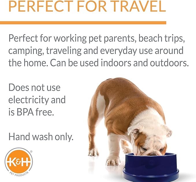 K&H Pet Products Coolin' Pet Bowl Blue 96 Ounces