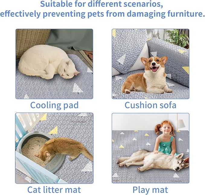 New Upgrade Dog Playpen Mat Crate Mat Puppy Pads,Leak-Proof Dog Crate Pad,Anti-Slip Bottom[PLAYPEN NOT Included !!!] Reusable Whelping Playpen Crate Reusable Washable Pet Mattress Pad Pet Training Pad