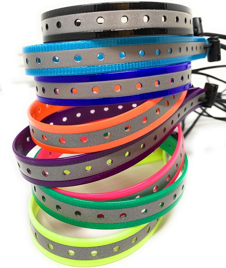 Replacement GPS eCollar with Adjustable Bungee, Multi-Hole Design, and Secure Toggle Closure for Small Dogs (Reflective Green, Small Neck)