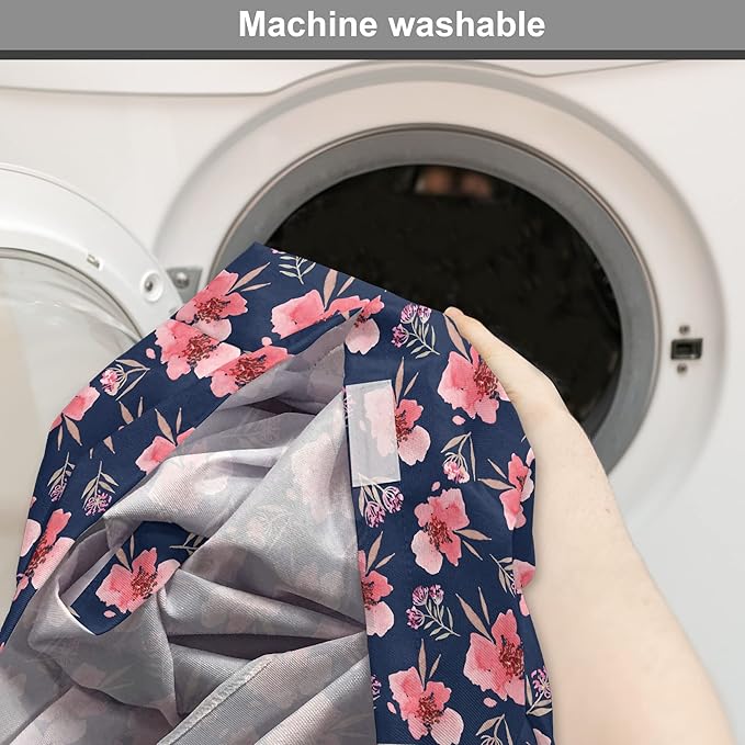 Ambesonne Watercolor Dog Crate Cover, Nature Inspired Composition with Pink Garden Flora Vintage Petals, Easy to Use Pet Kennel Cover for Medium Large Dogs, 42 Inch, Navy Blue Coral