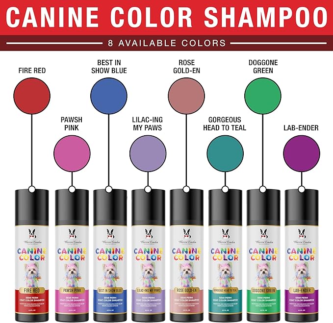 Canine Color Semi Perm Coat Color Shampoo for Dogs by Warren London | A Longer Lasting Option to Dog Hair Dye Temporary Coloring | Wash-In Pet Safe Dye for Dogs, Horses, Rabbits! Lab-ender Dark Purple