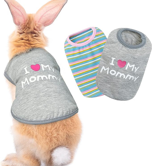 Guinea Pig Clothes - 2 Pack Cute Small Animal Vest Clothes for Rat Rabbit Chinchilla Ferret Kitten Chihuahua - Soft Breathable T-Shirt Pet Costume