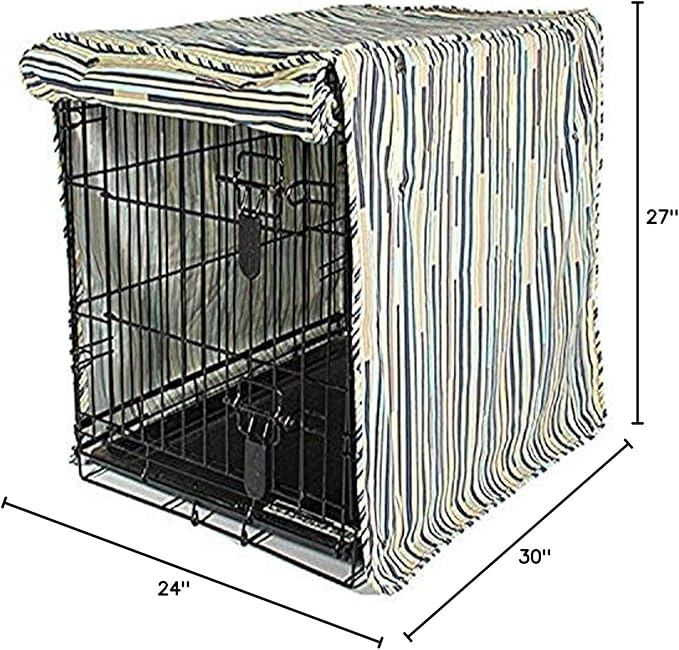 Molly Mutt I Don't Like Mondays Dog Crate Cover, 100% Cotton Canvas Cover with 2 Roll-Up Panels, Ideal for Dog or Cat Crate, Durable, Washable, and Free of Harmful Chemicals, 36" x 24" x 27"