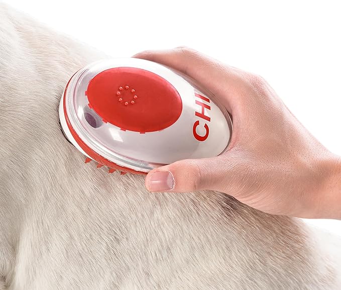 CHI for Dogs Soap Dispensing Palm Brush for Dogs | Dog Grooming Brush with Soap Dispenser | Hand Tool for Dog Grooming