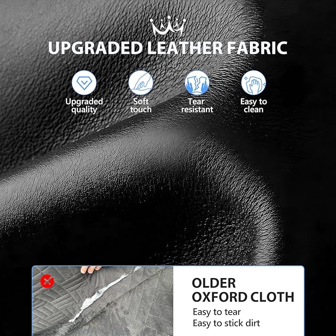 Back Seat Extender for Dogs Truck-Upgraded PU Leather-Truck Dog Seat Cover Back Seat Hard Bottom 400lbs, Anti-Scratch Pet Seat Covers for Trucks, Waterproof Backseat Dog Hammock for Truck