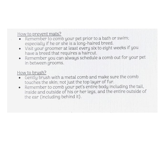 Dog Groomer Matted Fur and Dog Brushing Care Cards (100 pack, 3.5" X 2") Addresses hematomas, mats, combing, and shaving matts White