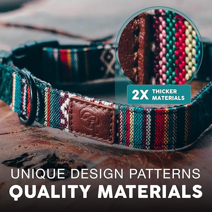 Embark Urban Dog Collar – Dog Collar Stylish & Durable Nylon Dog Collar for Large Dogs, Small Dogs & Medium Dogs.Comfortable Pet Collar Strong Buckles for Any Size Breed (Mayan, Medium)