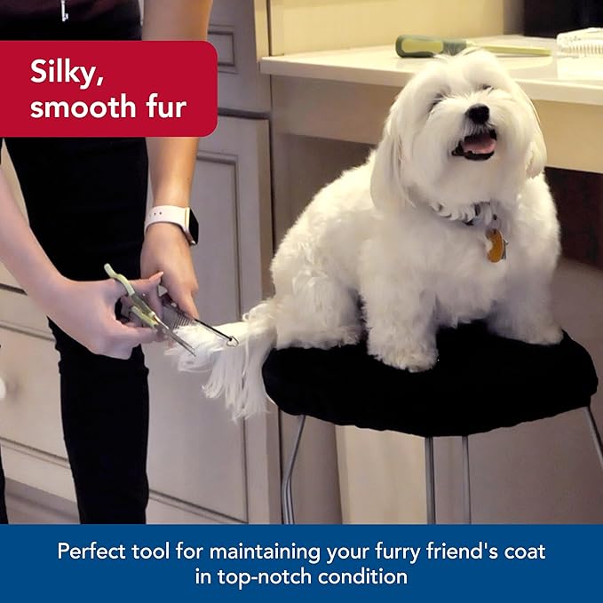 Coastal Pet Safari Dog Grooming Comb for Medium and Coarse Coats - Extra-Long Rotating Teeth - Undercoat Rake for Coarse Coats - 7 1/4"