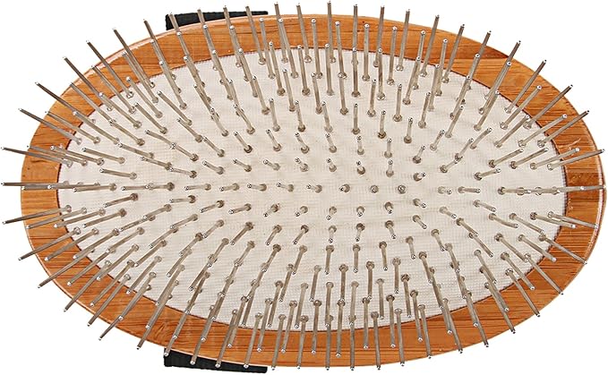 Bass Brushes | Style & Detangle Pet Brush Alloy Pin | Pure Bamboo Handle | Palm Style | Striped Finish | Model A6-Sb