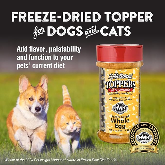 Northwest Naturals Freeze-Dried Whole Chicken Egg Functional Topper - for Dogs & Cats - Healthy, 1 Ingredient, Human Grade Pet Food, All Natural - 4 Oz (Pack of 1)