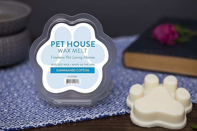 One Fur All 100% Natural Soy Wax Melts in 20+ Fragrances, Pack of 2 by Pet House - Long Lasting Pet Odor Eliminating Wax Melts, Non-Toxic Pet Wax Melts, Made in USA (Sunwashed Cotton)