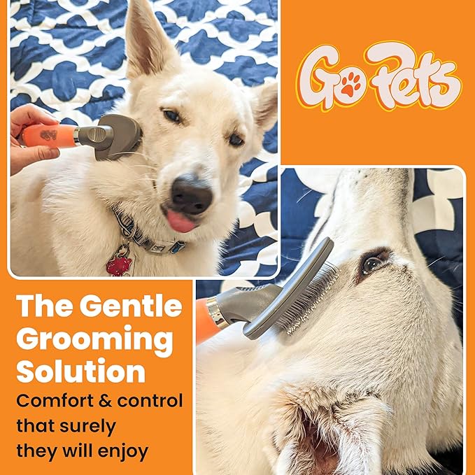 GoPets Small Pin Slicker Brush, Soft Dematting & Grooming Brush for Short & Long-Haired Dogs, Detangler & Shedding, Professional Grooming, Perfect for Small & Large Dogs, Cats & Rabbits