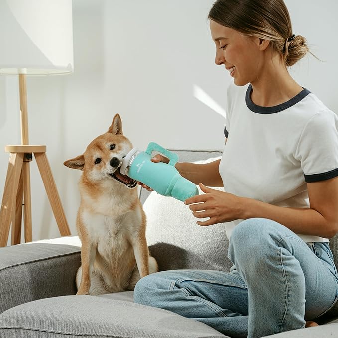 Nestpark Tumbler Cup Funny Dog Toy - Parody Plush Squeaky Crinkle Dog Toy (Mint Green)