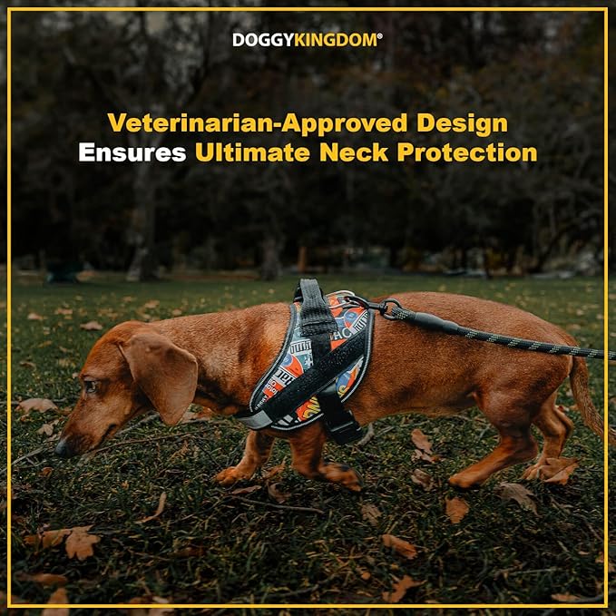 Non Pull Dog Harness with Patch Panels and Handle, Adjustable, Reflective, No Choke, Heavy Duty Easy On Service Dog Vest Harnesses for Medium Large Small Sized Dogs - Pink, M