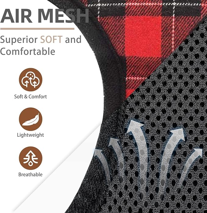 PUPTECK Soft Mesh Dog Harness and Leash Set Pet Puppy Cat Comfort Padded Vest No Pull Harnesses, Red&Black, L