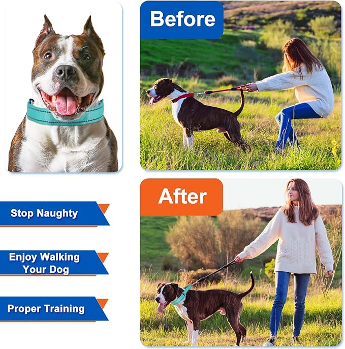 Supet Dog Training Collar for Small Medium Large Dogs with Quick Release Buckle, Adjustable No Pull Dog Collar with Nylon Cover
