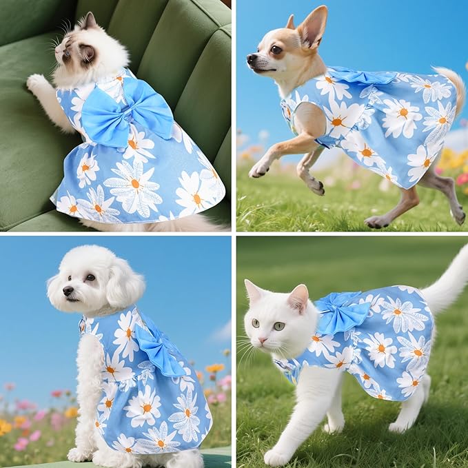 choyaxo Floral Dog Dress Cute Dog Skirt Pet Dress Summer Pet Clothes for Puppy Small Cats