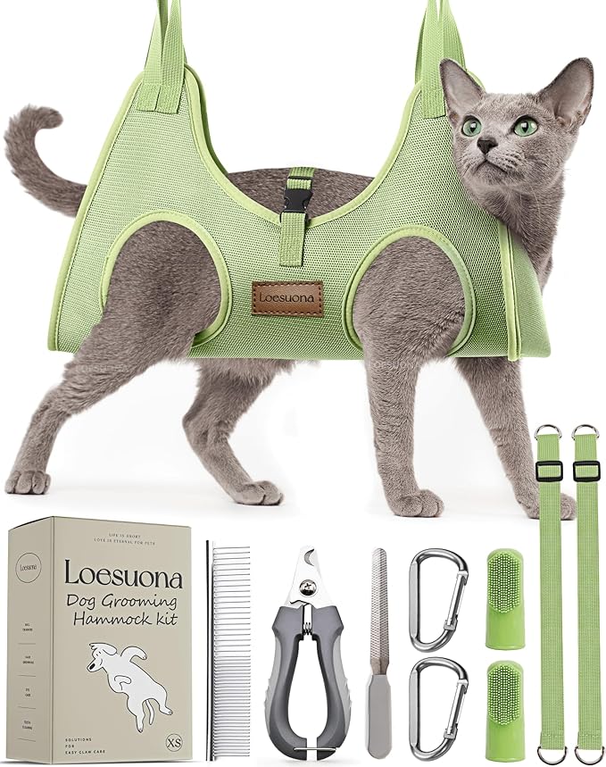 Dog Grooming Hammock – for Dogs Cat Grooming Hammock,Dog Sling for Nail Trimming with Dog Nail Clippers for Small Dogs,Dog Hammock for Nail Trim,Dog Hanging Harness for Nail Trimming