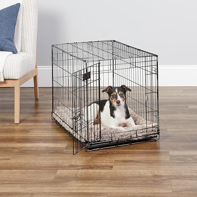 MidWest Homes for Pets Newly Enhanced Single & Double Door iCrate Dog Crate, Includes Leak-Proof Pan, Floor Protecting Feet, Divider Panel & New Patented Features