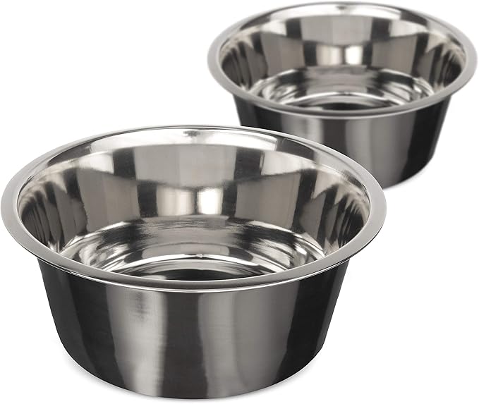 Neater Pet Brands Stainless Steel Dog and Cat Bowls (2 Pack) Neater Feeder Large Deluxe Extra Replacement Bowl (Metal Food and Water Dish) (9 Cup)