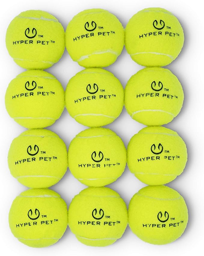Hyper Pet Tennis Balls for Dogs - 12 Pack 2.5" for Exercise and Fetch, Interactive Toys, Great for Small Breeds