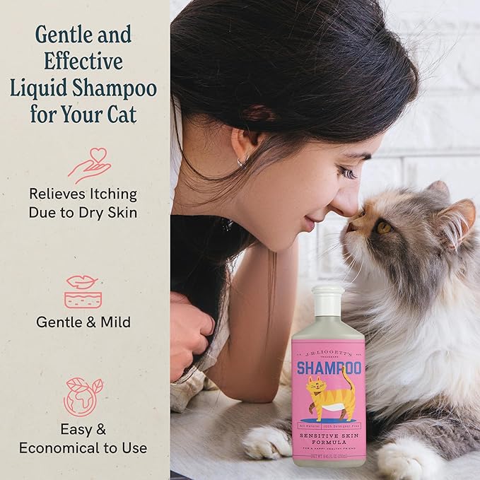 J·R·LIGGETT'S Cat Liquid Shampoo Great for Sensitive Skin | Relieves Dry, Itchy Skin | Hypoallergenic Formula | 100% Detergent-Free and Clear Shampoo, 100% Ecologically Correct, Non-GMO, 8.45 oz.