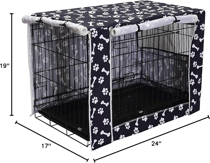 Geyecete Large Dog Crate Covers Fits 24inch-48inch Dog Crates for Small Medium Large Dogs Dog Crate Bed Dog Crate with Cover - Cover only(Crate Not Included)-Black-30