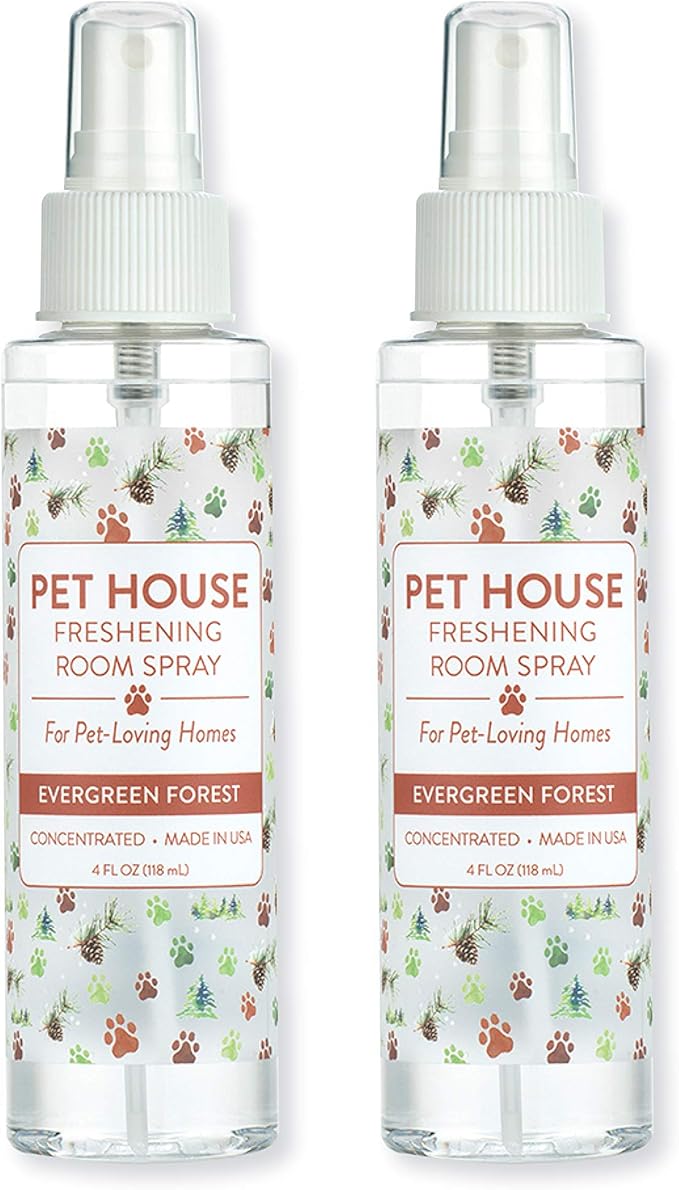 One Fur All Pet House Freshening Room Spray - Evergreen Forest Pack of 2 - Concentrated Air Freshener - Non-Toxic & Pet-Friendly Air Freshener - Pet Odor Eliminator Room Spray