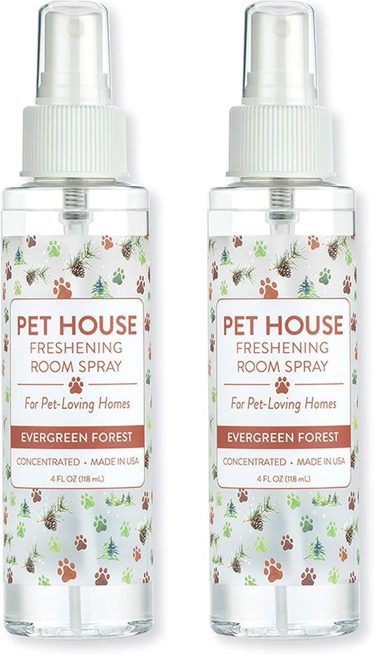 One Fur All Pet House Freshening Room Spray - Evergreen Forest Pack of 2 - Concentrated Air Freshener - Non-Toxic & Pet-Friendly Air Freshener - Pet Odor Eliminator Room Spray