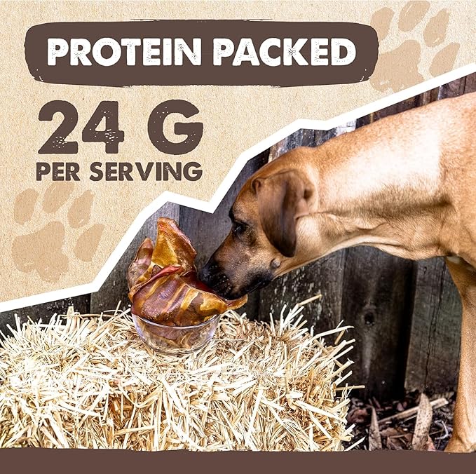 Mighty Paw Half Pig Ears for Dogs - All Natural Single Ingredient Pig Ear Treat - Better Than Rawhide Snacks for Puppies and Large Dogs - A Better Treat Dog Will Love - Dog Toys Compatible Chews