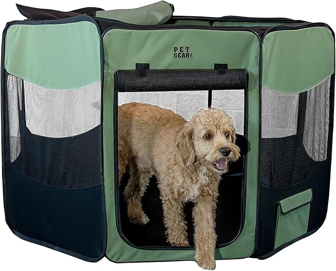 Pet Gear Travel Lite Portable Play Pen/Soft Crate with Removable Shade Top for Dogs/Cats/Rabbits, Easy-Fold + Built-in Stay Fold Band, Durable 600D Fabric, Indoor/Outdoor