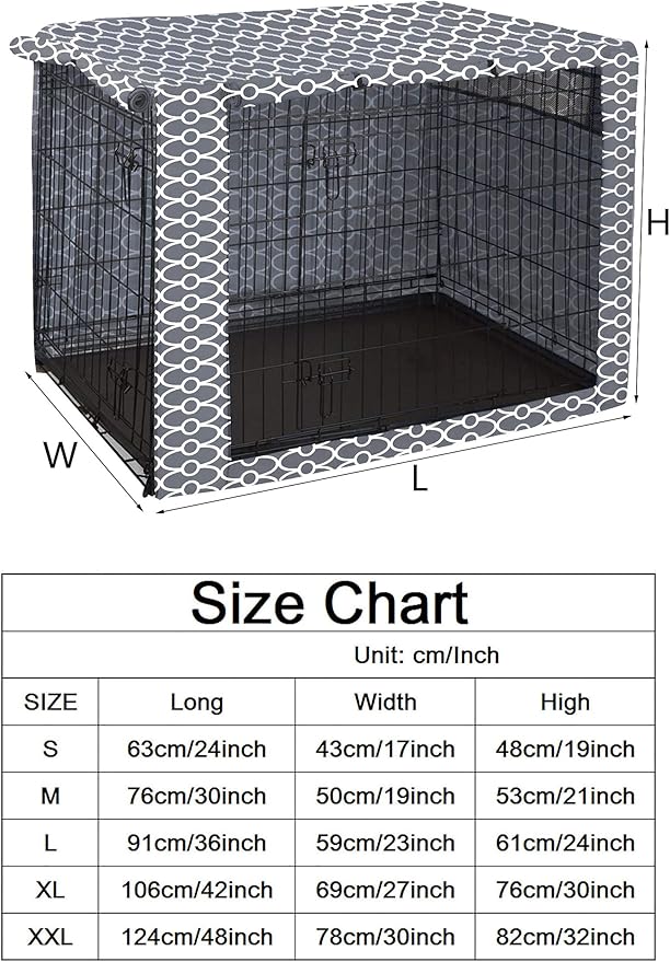 Dog Crate Cover Kennel Dogs Covers fits Small Medium Large crates cage Heavy Nylon Waterproof soundproof Indoor Outdoor - Cover only - Grey - 30 inch