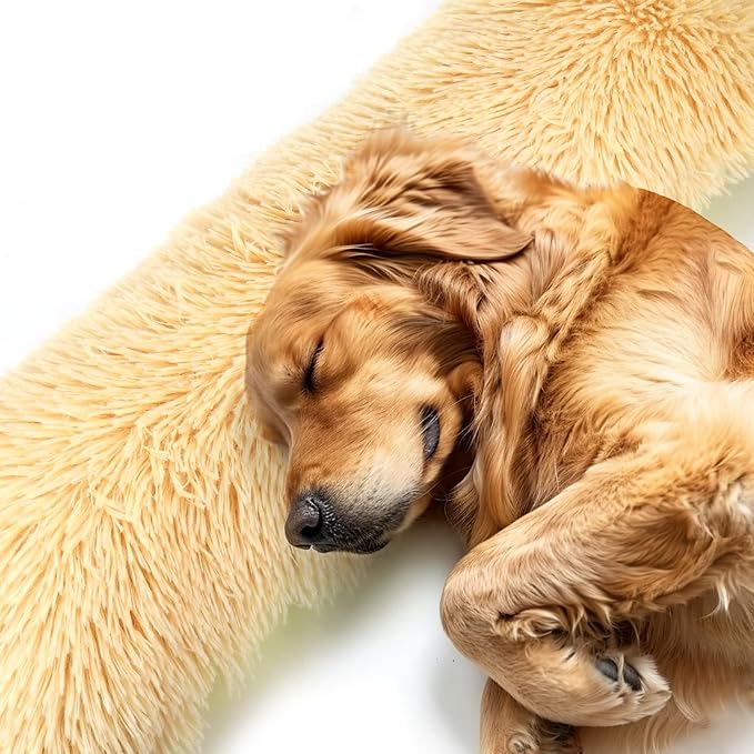 Mity rain Dog Pillow, Dog Calming Pillow for Anxiety Relive, Double Side Long Pillow for Large and Medium Dogs Joint Relief Sleeping Improve, Pet Calming Toy Yellow