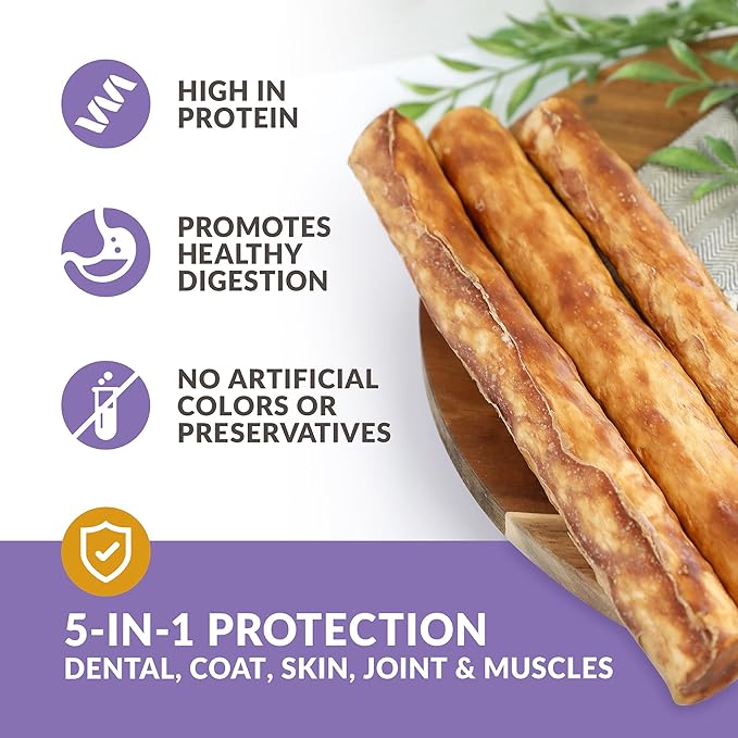 Collagen Chews for Dogs, Stick Dog Treat for Medium & Large Dogs (10" 3ct, Real Duck) - Dog Chews Long Lasting, Rawhide Free, Low Fat, Grain Free Retriever Rolls