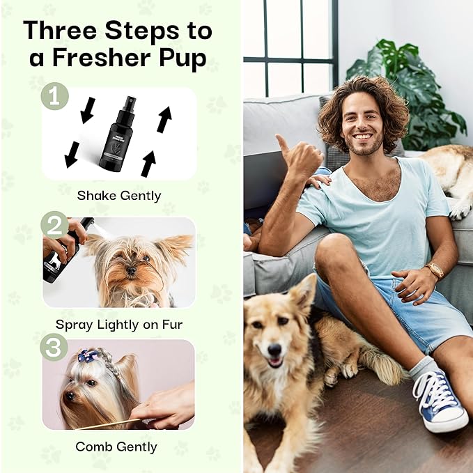 605Products Premium Dog Cologne & Odor Eliminator - Long Lasting Puppy Perfume, Deodorant & Grooming Spray with Essential Oils, 2oz Lavender (3-Pack)