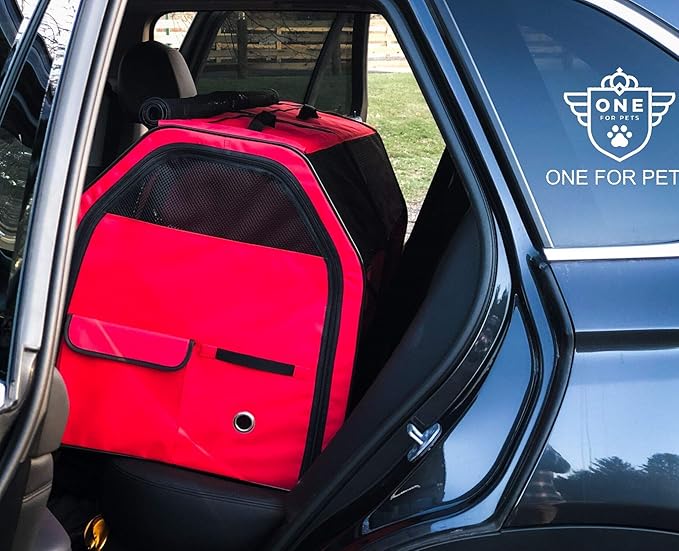 Cat Show House Portable Dog Kennel (Shelter) Red/Cream/Tan