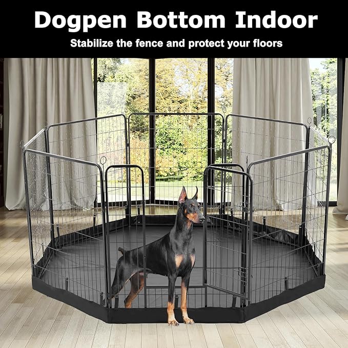 PJYuCien Dog Playpen Bottom Pad,Fits 32 Inch Width 8 Panels Regular Octagon Metal Exercise Pet Playpen,Black (Note:Playpen Not Included !!!)