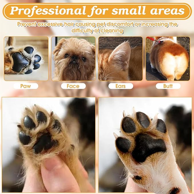 Palksky Dog Paw Trimmer, Upgraded 2 Speed Dog Grooming Kit with LED Display, Type-C Rechargeable Waterproof Paw Trimmer, Cordless Hair Shaver for Paws, Ears, Face, Rump and Eyes