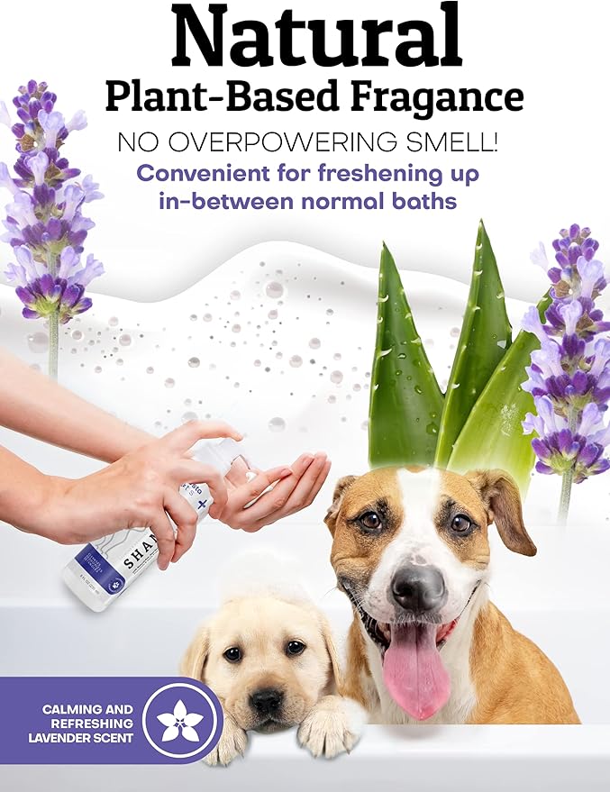 Pets Waterless No-Rinse Pet Shampoo | Soothing Hypoallergenic Gentle | time-Saving Stress-Free foaming Cleanser (3 8 fl oz Bottles Lavender)