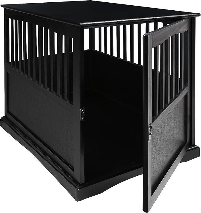 Casual Home Wooden Large Pet Crate, End Table, (Black, 24"W x 36.5"D x 29.25"H)