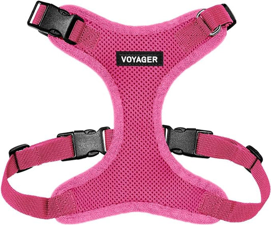 Voyager Step-in Lock Pet Harness - All Weather Mesh, Adjustable Step in Harness for Cats and Dogs by Best Pet Supplies - Fuchsia, XL