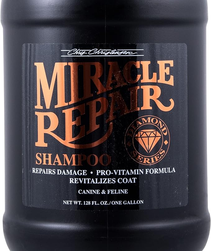 Chris Christensen Diamond Series Miracle Repair Dog Shampoo, Groom Like a Professional, Pro-Vitamin Formula, Provides Maximum Moisture, Use on Both Dogs and Cats, Made in USA, 128 oz