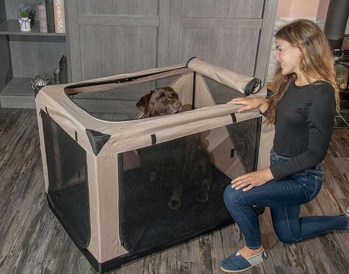 Pet Gear Insta-Fold Soft Crate for Dogs, 42", Sand