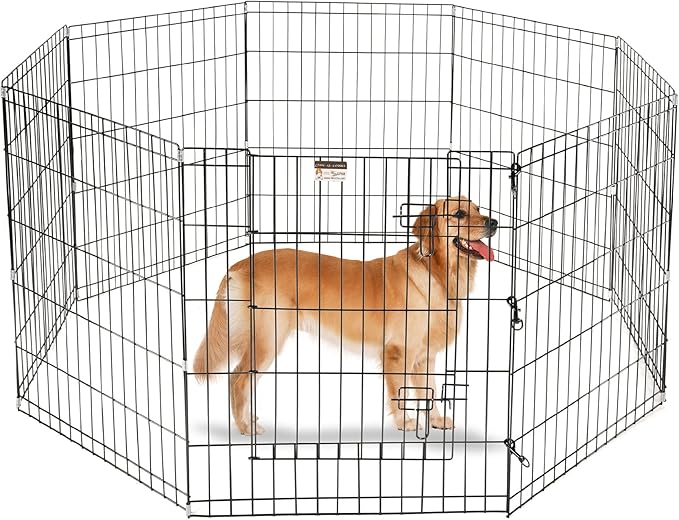 Pet Trex 24" Exercise Playpen for Dogs Eight 24" x 30" High Panels with Gate
