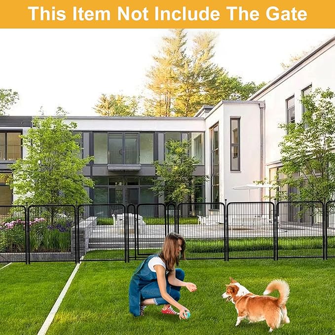 Garden Fence 36 Inch 14 Panels Without Gate,Be Suitable for Inside and Outside,Low Threshold Total 31 Ft(l) Garden Fence for Yard and Dog, Black Dog Pen Wide Door